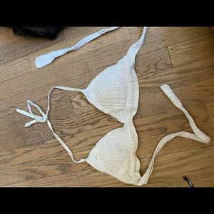 Ivory knit bikini top